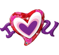 #BFK Balon foliowy 46" QL SHP "I heart U" KK