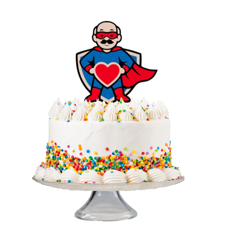 Topper na tort 16x10 cm SUPER DZIADEK DZIEŃ DZIADEK WZ.III