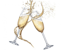 #ZSE Serwetki papierowe Two glasses of Champagne, 33 x 33 cm, 20 szt.