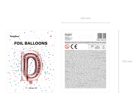 Balon foliowy Litera ''T'', 35cm, niebieski