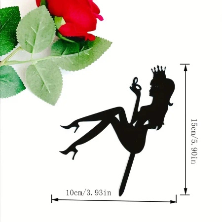 Topper na tort siedząca KOBIETA W KORONIE I Z LUSTERKIEM