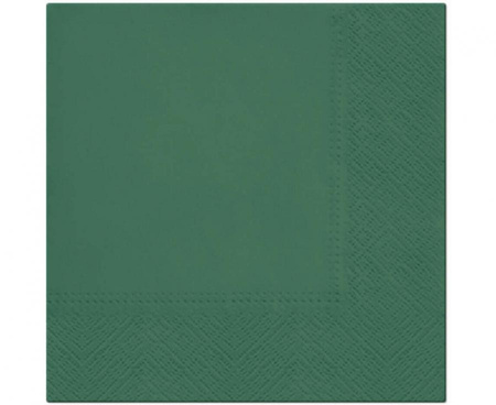 #ZSE Serwetki PAW gładkie jednokolorowe Holly Green, 33x33 cm / 20 szt.