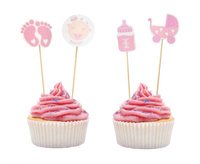 #DEI Pikery B&G Baby Girl, jasnoróżowe,10 cm, 12 szt.