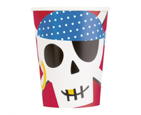 #ZKU Kubeczki papierowe Ahoy Pirate, 266 ml, 8 szt. (sup label) KK