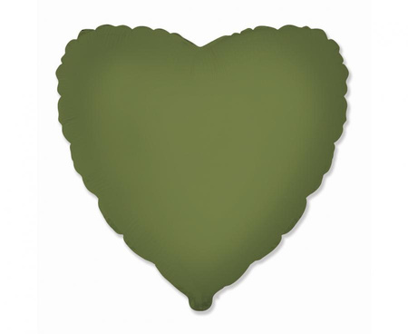 #BFK Balon foliowy 18" FX - Serce (matowe Olive Green), niepakowany