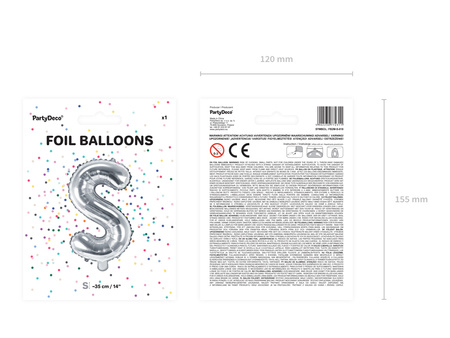Balon foliowy Litera ''L'', 35cm, złoty
