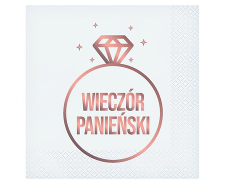 #ZSE_GD Serwetki Wieczór Panieński (białe), certyfikat FSC, 33x33 cm/ 20 szt. KK