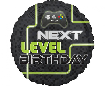 #BFK Balon foliowy 18" CIR - Level Up Birthday