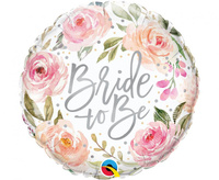 #BFK Balon foliowy 18" QL RND "Bride to be" akwarelowe róże KK