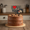 Topper na tort 16x10 cm SUPER PARA I LOVE YOU WALENTYNKI WZ.I