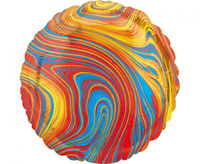 #BFK Balon foliowy 18" Marblez - okrągły kolorowy, zapakowany