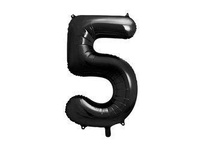 Balon foliowy Cyfra ''5'', 86cm, czarny Party Deco