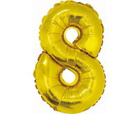 #BFC57 Balon foliowy "Cyfra 8", złota, 35 cm