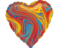 #BFK Balon foliowy 18" Marblez - serce kolorowe, zapakowany