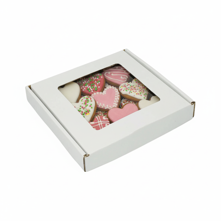 Pudełko z okienkiem na pierniczki 15x15x2,5 cm BIAŁY