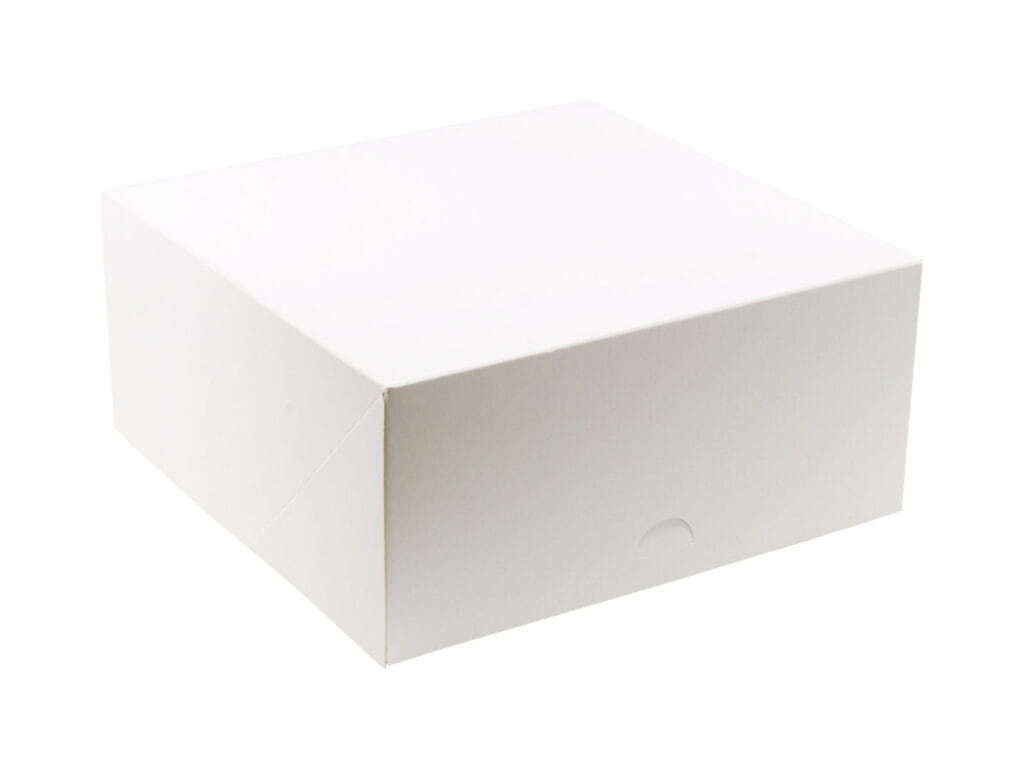 Białe pudełko na ciasto 30x30x12,5 cm widok z góry