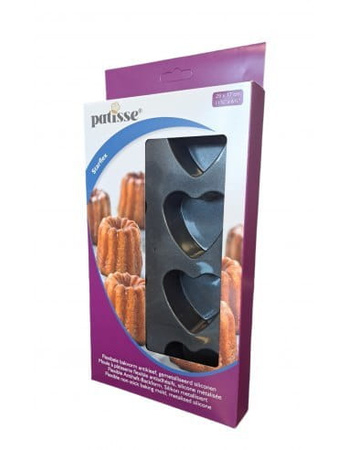 Silikonowa forma na 6 mini serc 29x17cm STARFLEX - Patisse