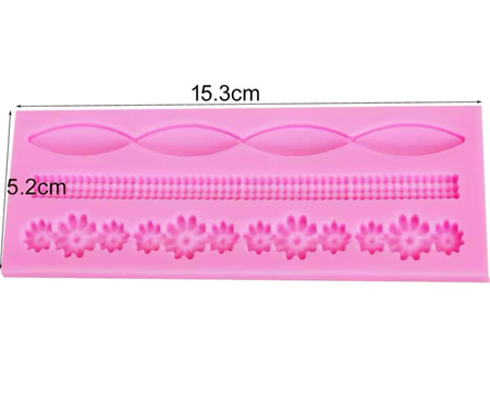 Forma silikonowa do tworzenia dekoracji z masy cukrowej 15,5x5 cm