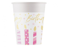 #ZKU Kubeczki papierowe Birthday Candles, FSC, 200ml, 8 szt.