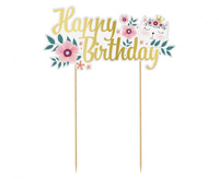 #DETO Dekoracja na tort Kotek - Happy Birthday, 15x19cm