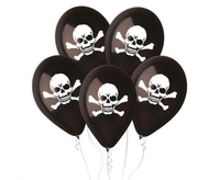 #BL Balony Premium CZASZKA, czarne, 12 cali/ 5 szt. KK