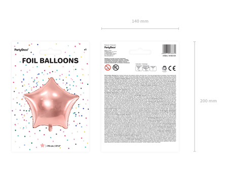 Balon foliowy Cukrowa laska, 50x82cm, czerwony