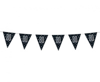#DEBA Banner Glitz 80, z flagami, czarny, 274 cm