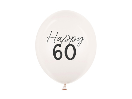 Balony 30 cm, Happy Birthday, mix beżowy (1 op. / 50 szt.)