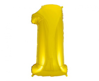 #BFC50 Balon foliowy B&C Cyfra 1, złota, 92 cm AA