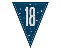 #DEGI Girlanda urodzinowa 18th Birthday, niebieska, 2,74 m