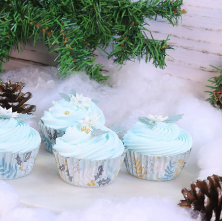 Świąteczne papilotki do muffinek FLORAL FESTIVES 30 szt. PME