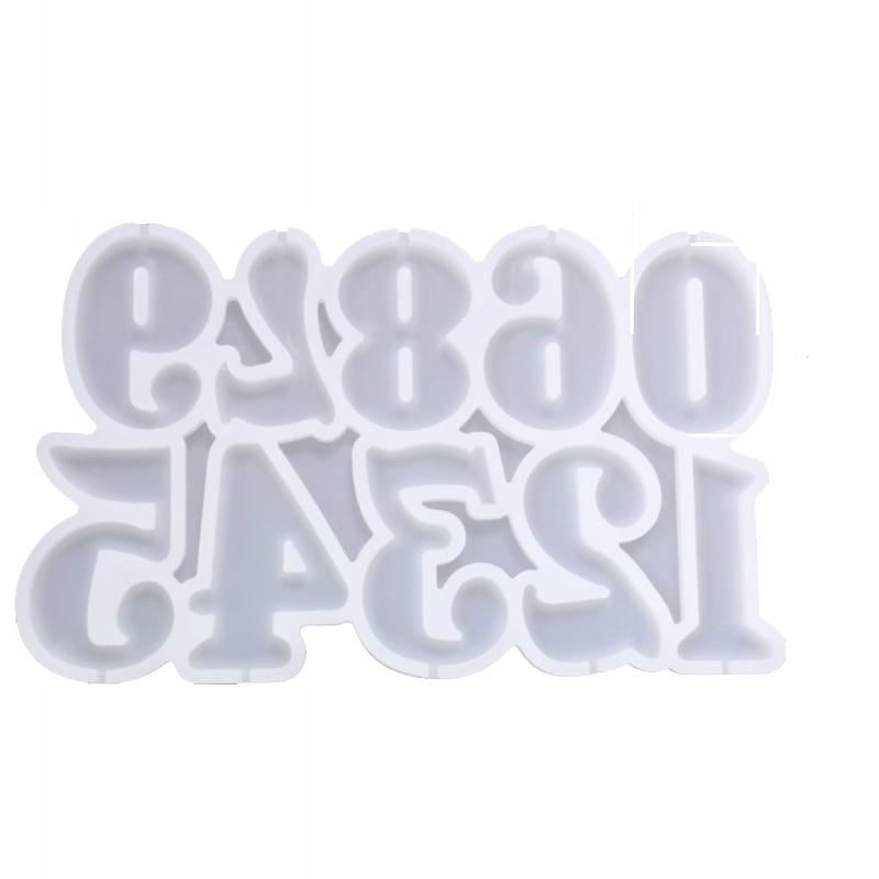 Forma silikonowa do lizaków CYFRY – zbliżenie na kształt cyfr i gniazda na patyczki