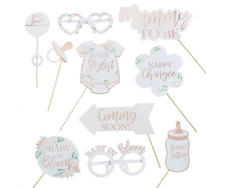 #DEI Dekoracje do zdjęć Baby in Bloom, różowo-złote