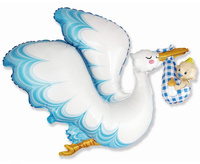 #BFK Balon foliowy 24 cale FX - Bocian Baby Boy, pakowany