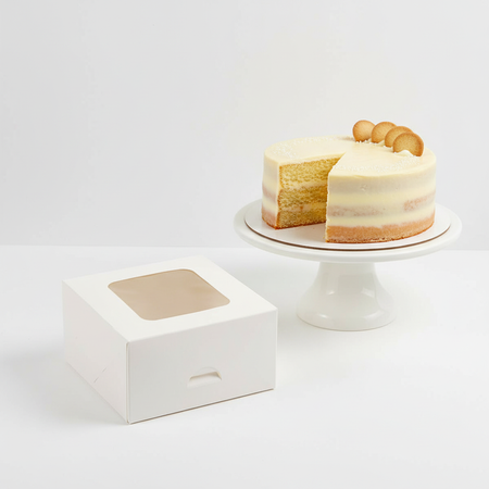 Pudełko na ciasto z oknem 35x26x6 cm BIAŁY 