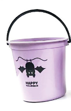 Wiaderko na cukierki Halloween 2 l - wzór z dynią i napisem Halloween