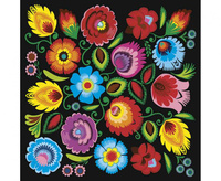 #ZSE Serwetki papierowe Łowicz Folk Colourful Cut-out on Gold, 33 x 33 cm, 20 szt.