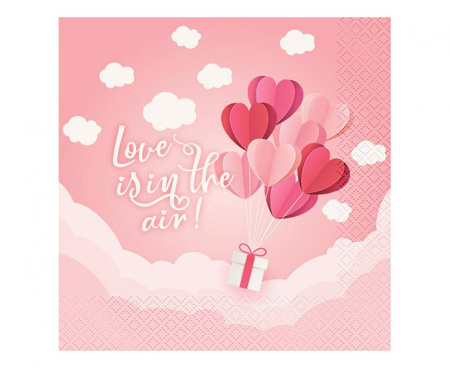 #ZSE_GD Serwetki Kolekcja Love Is In The Air (różowe), certyfikat FSC, 33x33 cm/ 20 szt.