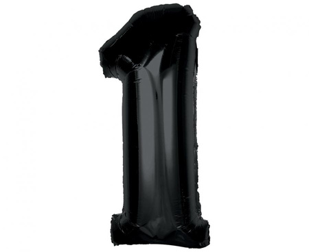 #BFC25 Balon foliowy Smart, cyfra 1, czarna, 92 cm  KK