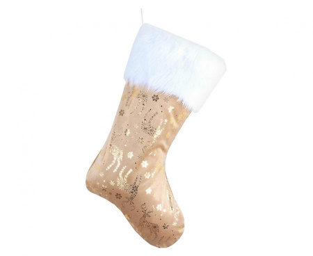 #STAI Skarpeta świąteczna, złota, w złote renifery, 49x22 cm