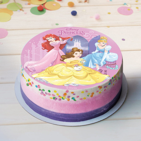 Opłatek na tort KSIĘŻNICZKI DISNEYA śr. 20 cm DeKora