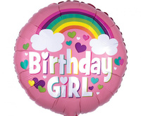#BFK Balon foliowy 18" CIR - Birthday Girl Rainbow Fun