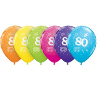 #BL Balon QL 11" z nadr. "80", pastel mix tropikalny / 6 szt. KK