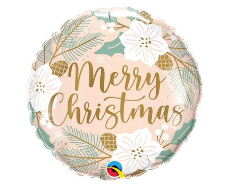 #BFK Balon foliowy 18" QL RND "Merry Christmas" (świąteczna dekoracja) KK