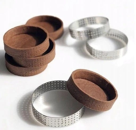 Rant perforowany do kruchego ciasta tartaletek tarty monoporcji 8 cm