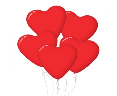 #BL Balony Decomex serca 11", pastel Red, 100 szt.