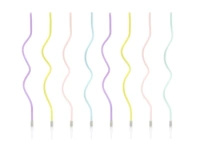 Świeczki urodzinowe zakręcone, mix, 14cm (1 op. / 8 szt.)