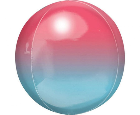#BFK Balon foliowy Kula ombre, czerwony-niebieski