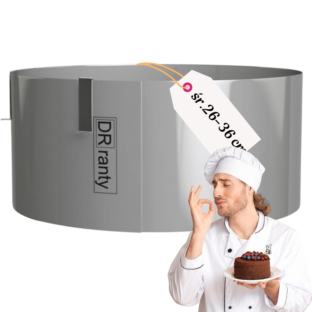 Regulowany rant do tortów 26-36 cm, wysokość 12 cm