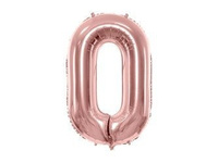 Balon foliowy Cyfra ''0'', 86 cm różowe złoto Party Deco
